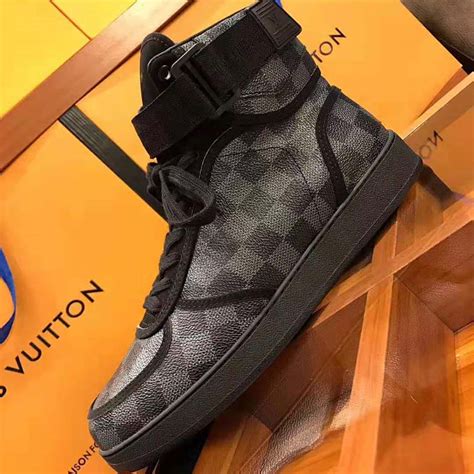 louis vuitton graphite damier high top sneakers|damier Louis Vuitton pattern.